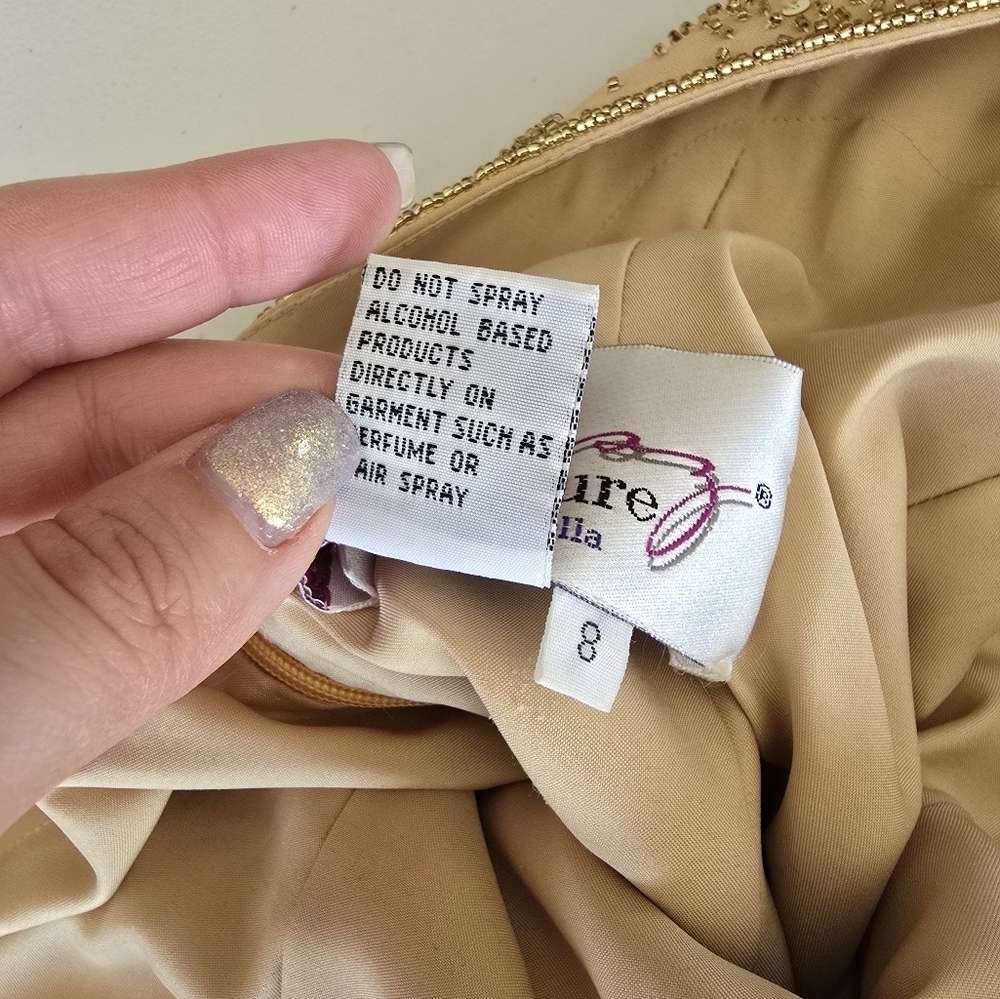 Vintage 2000s Jasz Couture Adagio Bella Gold Sequin Formal/Prom Dress Size 8. - Picture 6 of 7